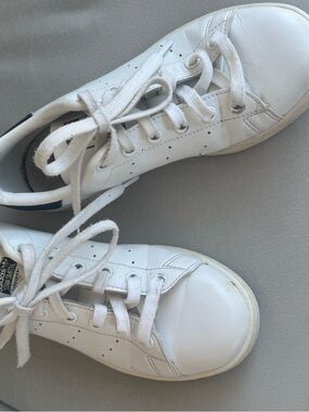 adidas White Kids Leather Lace-Up Sneakers